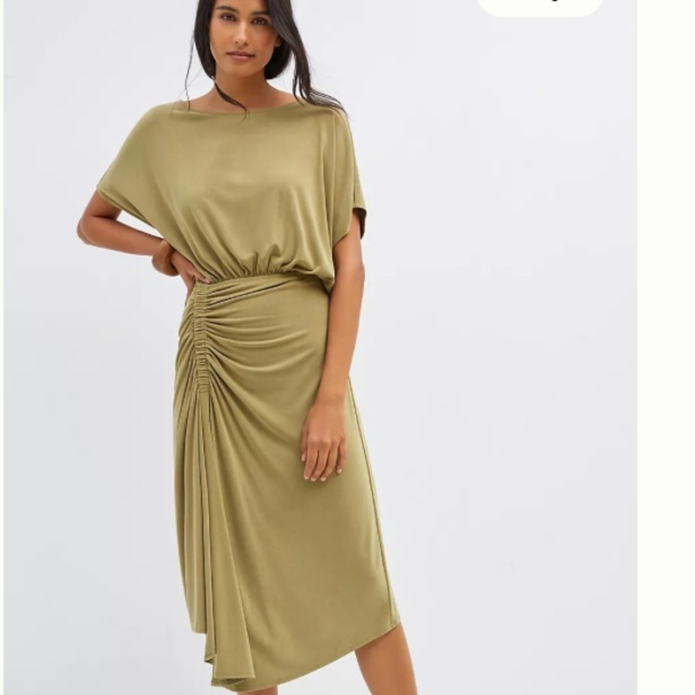 Anthropologie Ruched Maxi Dress Size XS
